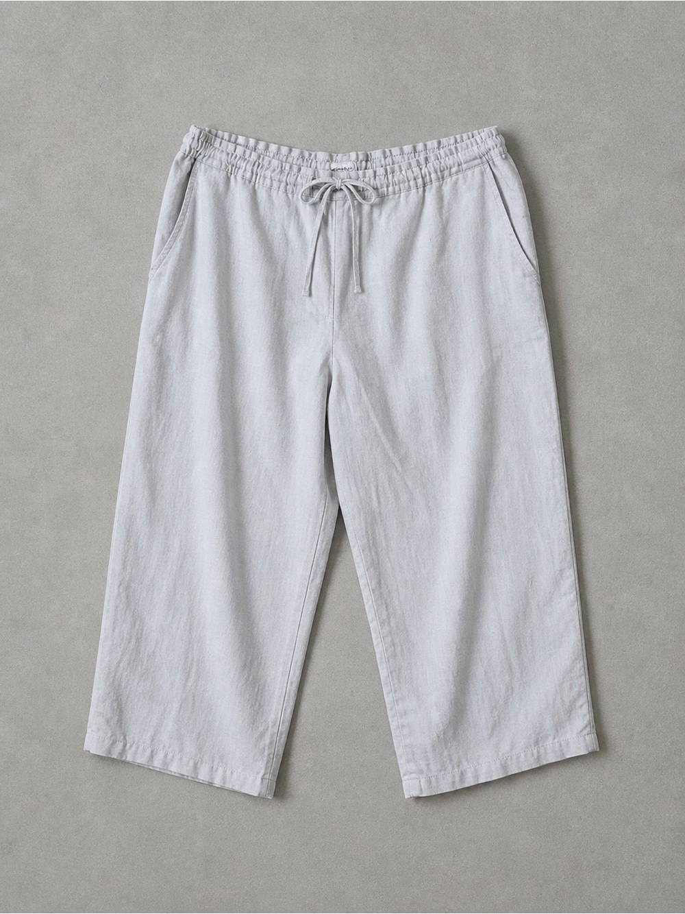 Womens 100% Linen Wide Leg Crop Pants Size 16 Coastal Fisherman Euro Summer